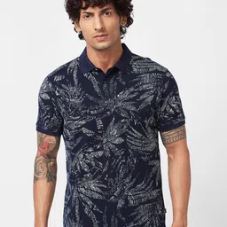 SPYKAR Graphic Printed Polo Collar Slim Fit Cotton Casual T-Shirt-picture-28