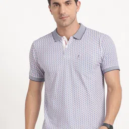 Indian Terrain Geometric Printed Polo Collar Slim Fit T-shirt-picture-35