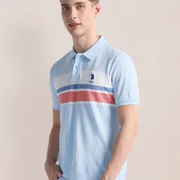 U.S. Polo Assn. Colourblocked Polo Collar Slim Fit T-shirt-picture-23