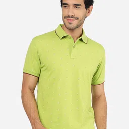 Greenfibre Floral Printed Polo Collar Slim Fit T-shirt-picture-21