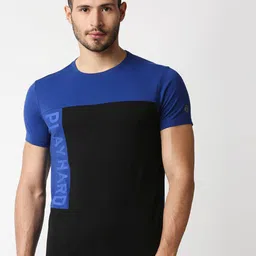 Pepe Jeans Men Blue Colourblocked Slim Fit T-shirt image 1
