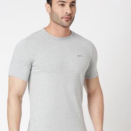 Basics Round Neck Pure Cotton Slim Fit T-Shirt-image-11
