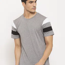 DOOR74 Men Grey Cotton T-shirt-picture-47