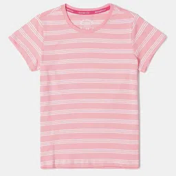 Jockey Girls Combed Cotton Striped Regular Fit Round Neck Short Sleeve Tshirt - AG75-picture-37