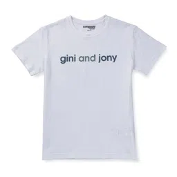 Gini and Jony Boys White Brand Logo Printed Cotton T-shirt-picture-22
