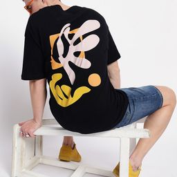 Mast & Harbour Graphic Printed Pure Cotton Oversized T-Shirt-picture-19