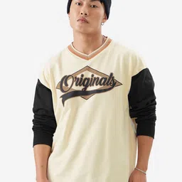 The Souled Store Men Typography Printed V-Neck T-shirt image 1