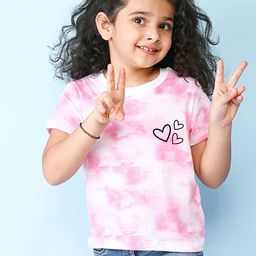 NUSYL Girls Heart Printed Round Neck Short Sleeves T-shirt-image-15