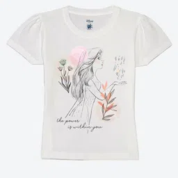 YK Disney Girls Printed V-Neck Extended Sleeves Pure Cotton T-shirt-picture-29