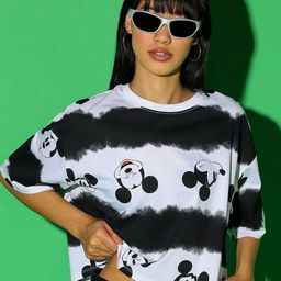Bewakoof x Official Disney Merchandise Mickey Mouse Print Oversized Crop Top-picture-18