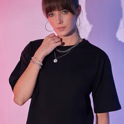 BUY NEW TREND Women Solid Round Neck Boxy Crop T-shirt-image-69