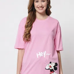Funday Fashion Mickey Mouse Printed Oversized Cotton T-shirt-picture-25