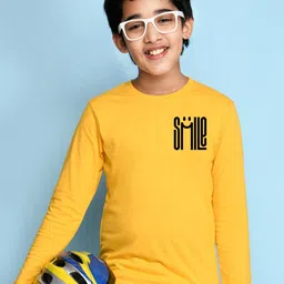 NUSYL Boys Yellow Solid  T-shirt-image-14