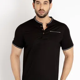 Status Quo Men Henley Neck Cotton T-shirt image 1
