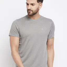 ATHLISIS Men Grey Solid Slim Fit Training or Gym T-shirt-picture-19