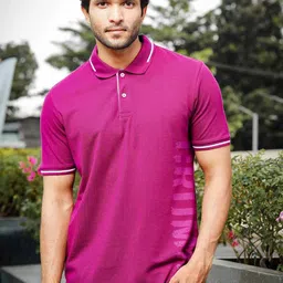 ONE SKY Typography Printed Polo Collar Pure Cotton Casual T-Shirt-picture-25