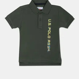 U.S. Polo Assn. Kids Boys Typography Printed Polo Collar Pure Cotton T-shirt-picture-47