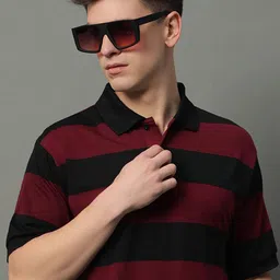 GET GOLF Men Striped Polo Collar Cotton T-shirt-picture-16