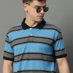 GET GOLF Men Striped Polo Collar Cotton T-shirt-picture-16