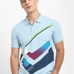 Allen Solly Geometric Printed Polo Collar Pure Cotton T-shirt-picture-12