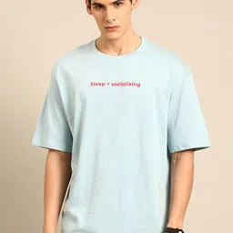 recast Bio Finish Typography Printed Pure Cotton Oversized T-Shirt image 2