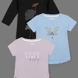 HELLCAT Girls Multicoloured Typography 3 Printed Bio Finish T-shirt-picture-14
