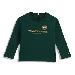 Tommy Hilfiger Boys Round Neck Long Sleeves Typography Printed Regular Fit Cotton T-shirt-picture-39