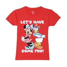 Wear Your Mind Girls Minnie & Daisy Printed Puff Sleeves Pure Cotton T-shirt-picture-18