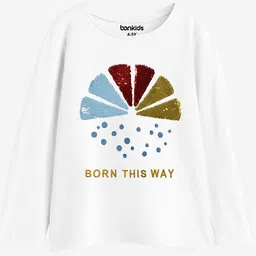 BONKIDS Girls Round Neck Long Sleeves Sequence Embroidery Applique T-shirt-picture-13