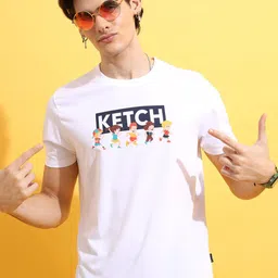 KETCH Brand Logo Printed Relaxed-Fit T-shirt-image-2