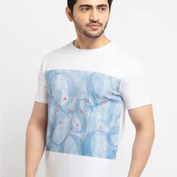 Status Quo Men White Printed Applique T-shirt image 1