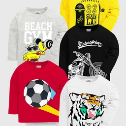 KUCHIPOO Boys 5 Printed Applique T-shirt-picture-40