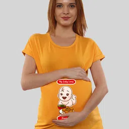 SillyBoom Women Yellow Printed Applique T-shirt-picture-24