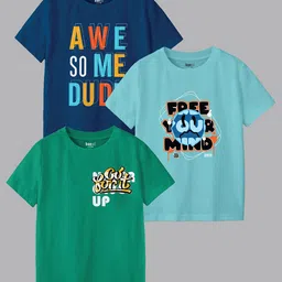BAESD Boys Typography 3 Printed Applique T-shirt-image-56