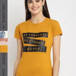 Fabflee Pack Of 3 Typography Printed Cotton T-shirt-picture-25