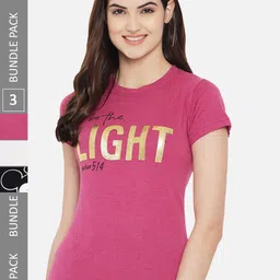 Fabflee Pack Of 3 Typography Printed Cotton T-shirt-picture-39