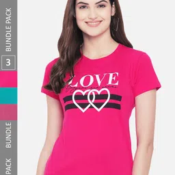 Fabflee Pack Of 3 Typography Printed Cotton T-shirt-picture-31