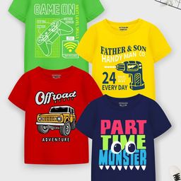 YK X Trampoline Boys Typography 4 Printed Applique T-shirt-picture-30