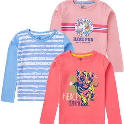 Cub McPaws Girls Pack of 3 Printed T-shirt-picture-14