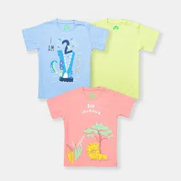 YK Infant Boys Pack Of 3 Printed Pure Cotton T-shirt-picture-31