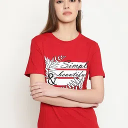 FUTURO Women Typography Printed Applique T-shirt-image-96