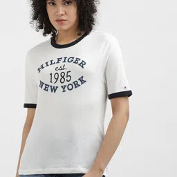 Tommy Hilfiger Women Typography Printed Applique T-shirt-picture-27