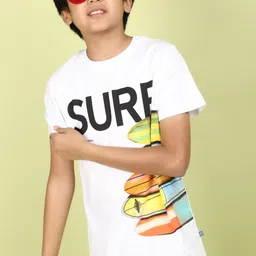 V-Mart Boys Typography Printed Cotton T-shirt image 1