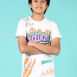 V-Mart Boys Typography Printed Round Neck Cotton T-shirt image 1