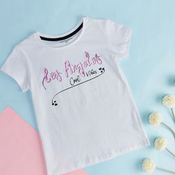 Pantaloons Junior Girls Typography Printed Cotton T-shirt-picture-46