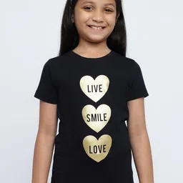 METTLE Girls Typography Printed Cotton T-shirt-picture-51