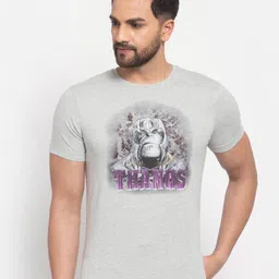 SPORTO Men Grey Melange Printed Regular Fit Cotton T-shirt-picture-31
