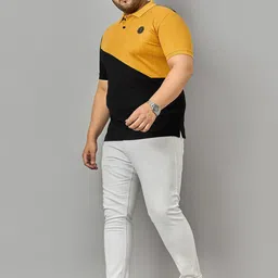 Zigo Plus Size Colourblocked Polo Collar Short Sleeves T-shirt-picture-14