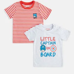 Pantaloons Baby Boys Pack Of 2 Typography Captain America Printed Cotton T-Shirt-picture-47