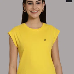 Friskers Women Yellow 2 Applique T-shirt-image-72